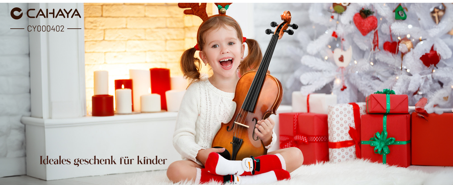 Скрипка CAHAYA з масиву дерева 4/4 матова, ручної роботи: повний набір для початківців, дорослих, учнів та дітей 12 років - скрипка з масиву дерева, футляр, підставка для плеча, тюнер, колінь