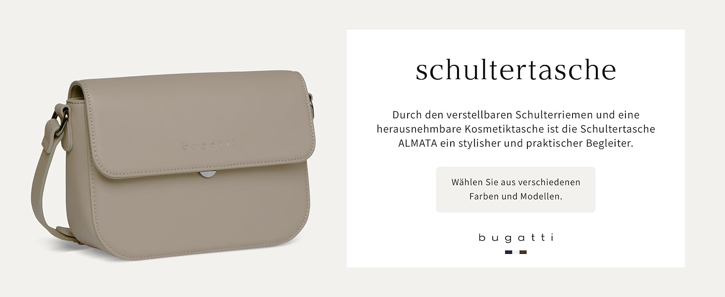 Сумка Bugatti Almata на плече з відділенням для смартфона, кросбоді для жінок, чорна