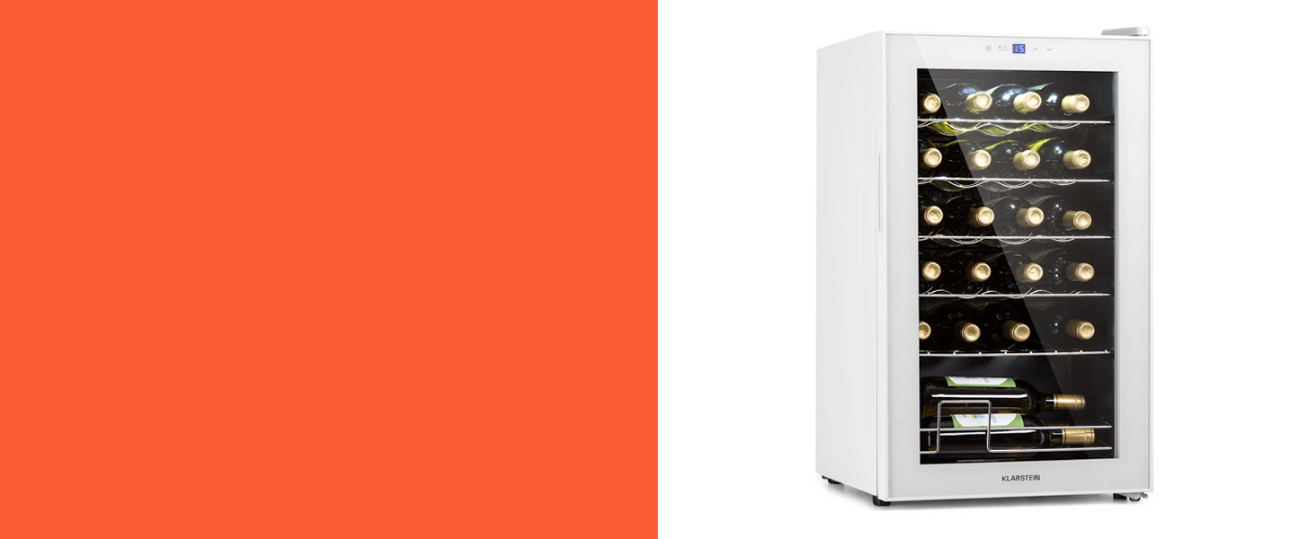 Klarstein 33-Bottle Wine Refrigerator - 2 Zone Freestanding Wine Cooler with Glass Door, Indoor/Outdoor Beersafe, LED Lighting, 5-18°C - Silver/Black