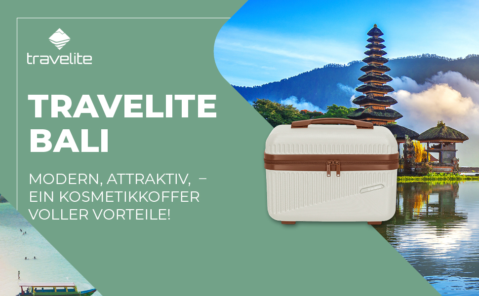 Чохол-валіза Travelite Bali 67 см, середній, 65 літрів, зелений: ABS, TSA-замок, Beauty Case