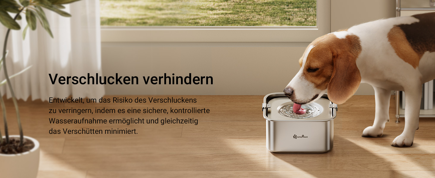 Миска для собак DownyPaws 3L з нержавіючої сталі, анти-розбризкування, чорна, для дому та вулиці