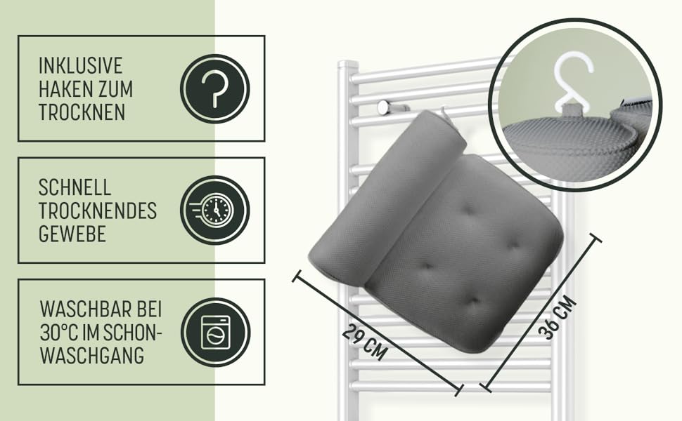 Подушка для ванни SilverRack MEDIUM-WEICH сіра 3D, ергономічна, з присосками, аксесуар для ванни