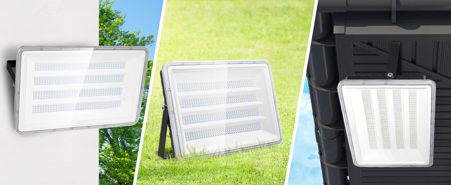 Світлодіодний прожектор Viugreum 150W, 2 шт, 15000Лм, IP66, холодне біле світло 6500K, для вулиці, гаража, чорний, кабель 80см