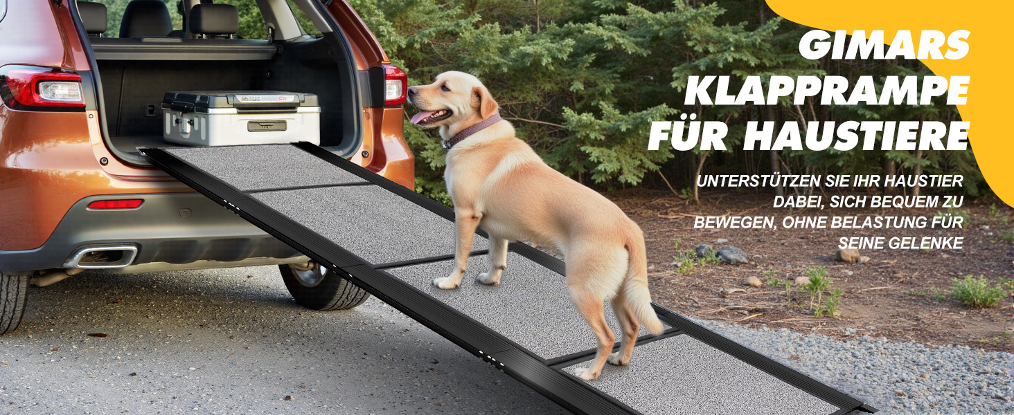 Рампа для собак Gimars 180 см, складана, для авто, вантажівок та SUV, до 110 кг