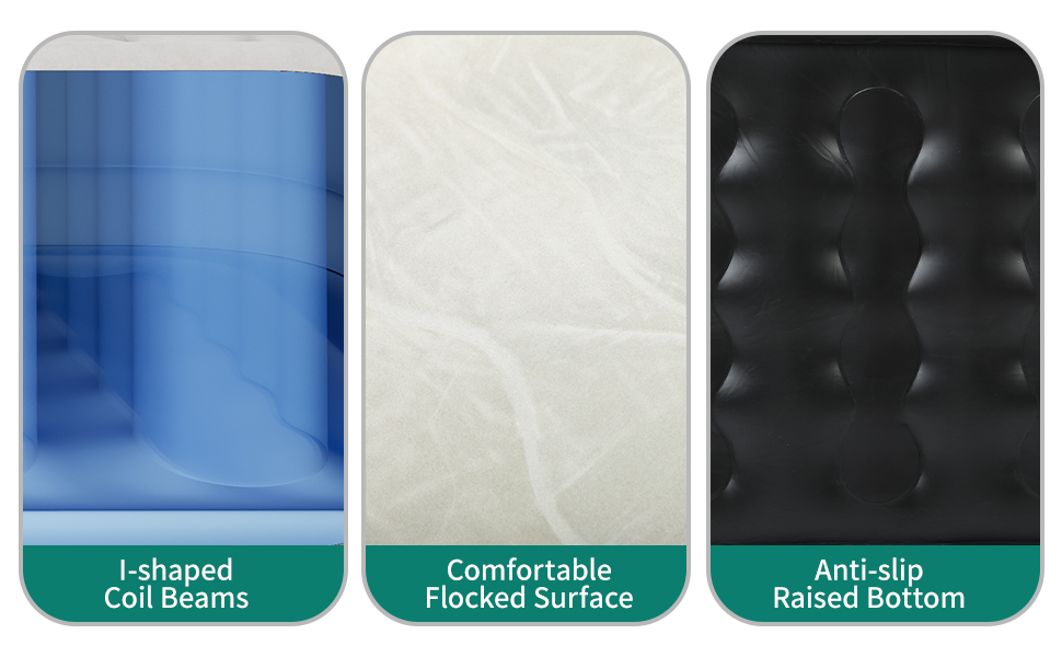 Надувний матрац YITAHOME 2x1,5м з електропомпою, самонадувний, для 2 осіб, білий/блакитний