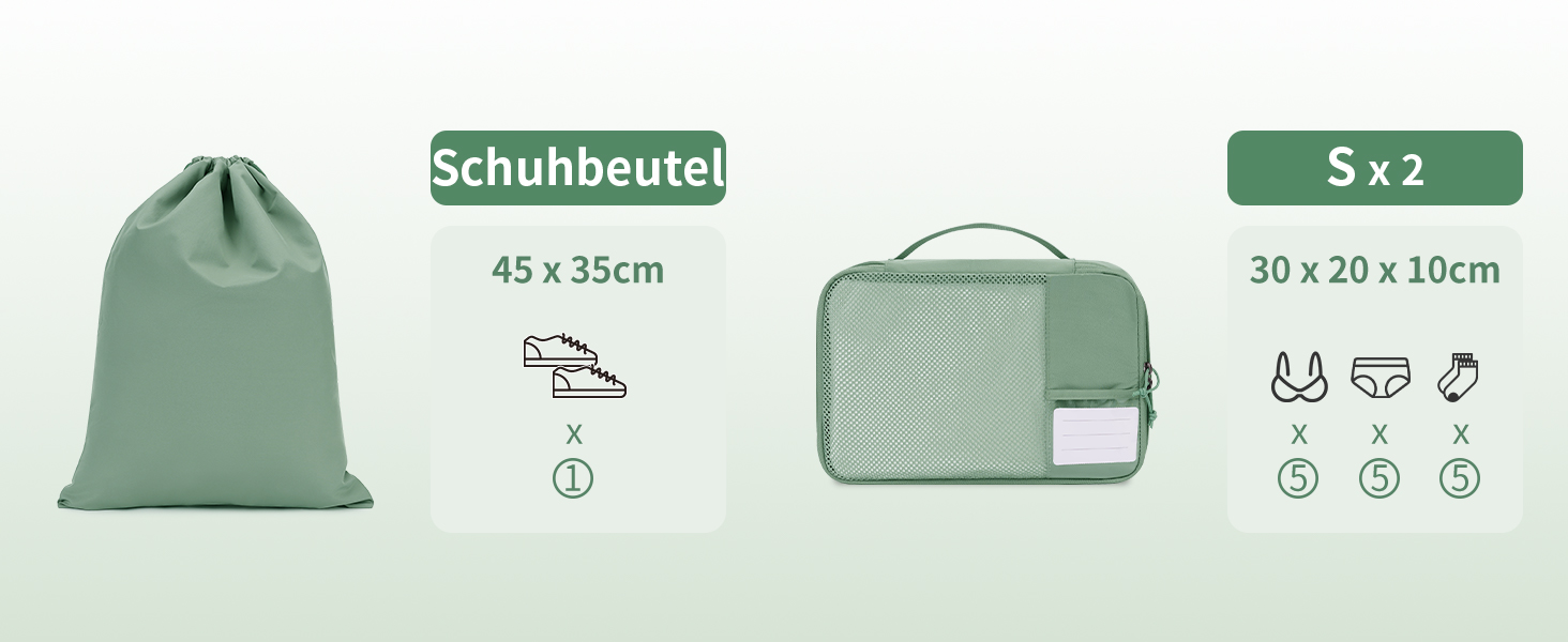 ECOHUB Набір органайзерів для валізи, 6 шт, з ID-міткою, перероблений матеріал, легкі дорожні сумки-куби для подорожей, дихаючий органайзер для рюкзака, патент у процесі (темно-синій)
