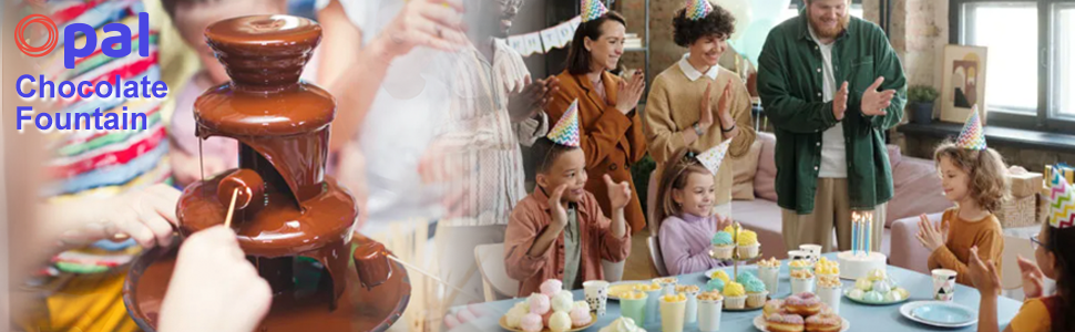 Шоколадний фонтан Opal з нержавіючої сталі, 3-ярусна електрична модель з підігрівом, 500 мл, для вечірок, свят та фестивалів