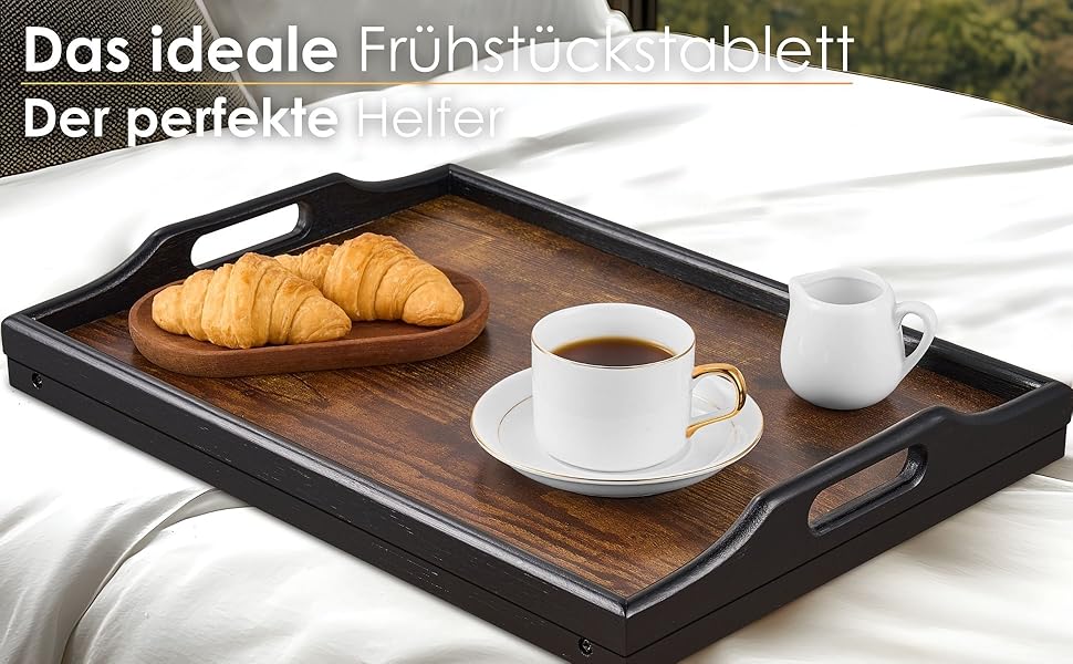 Складаний бамбуковий столик з регулюванням висоти для ліжка та дивана (22,5-32 см) – ноутбук, сніданок, стійка для ноутбука, сніданок, вінтажний колір, бамбук