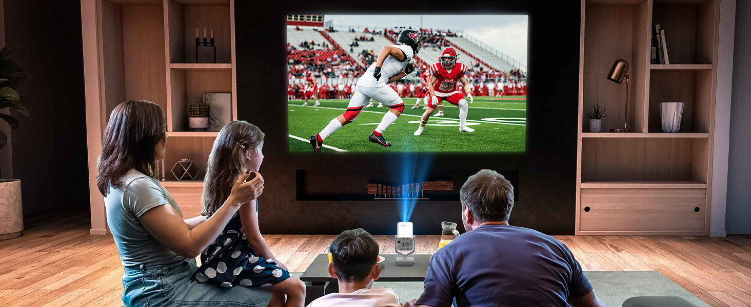 Mini проєктор Smart Beamer Android 11: 4K, 1080P, WiFi 6, Bluetooth 5.2, портативний, 270° оберт, автокорекція трапеції, для телефону/ноутбука