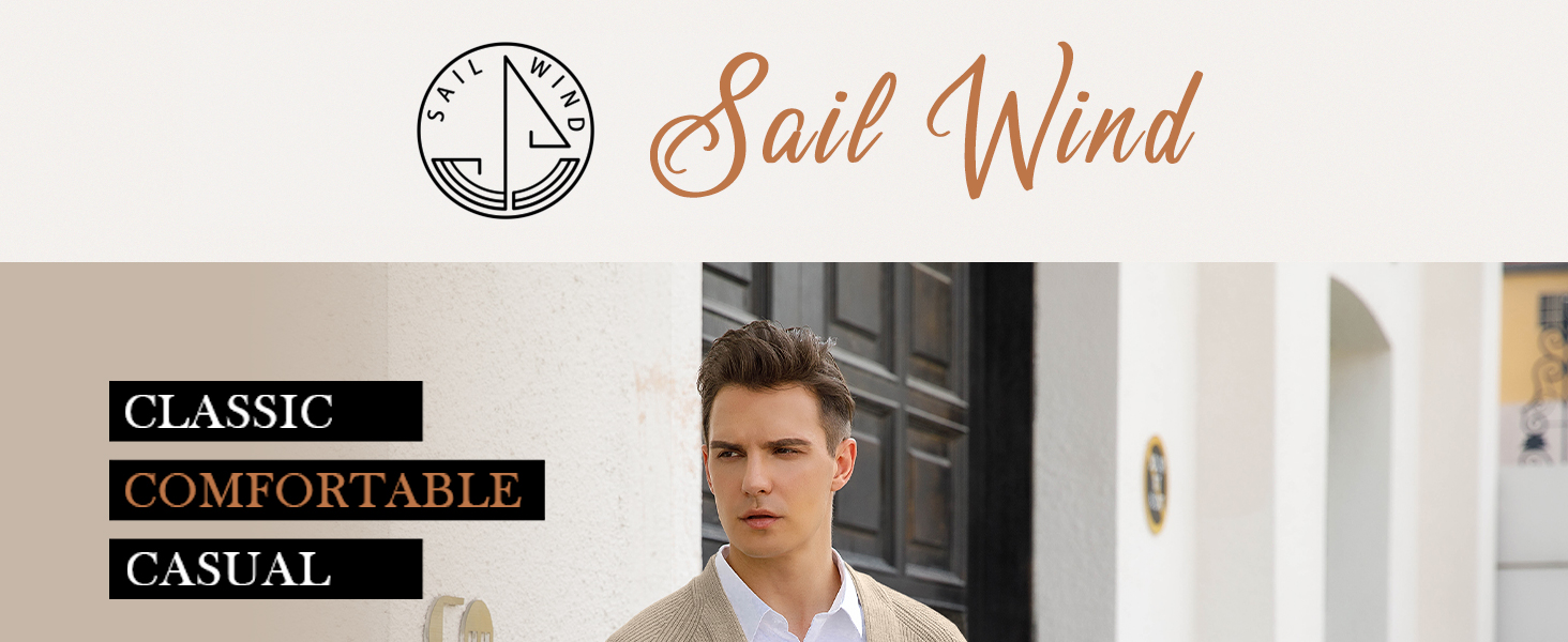 Чоловічий кардиган Sailwind з V-подібним вирізом та кишенями, бежевий, XL