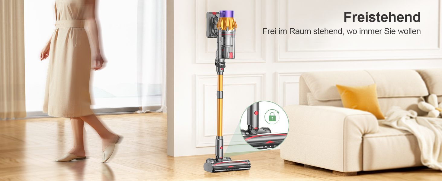 Акумуляторний пилосос SunSare 600W з дисплеєм, 50000Pa, 65хв роботи, для твердих поверхонь, килимів, шерсті тварин