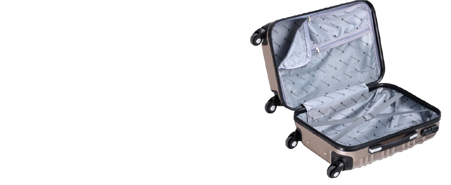 Набір валіз Juskys Hartschale 4 шт. з кодовим замком, тихі колеса 360°, телескопічна ручка, легкі - валізи в кольорі шампань