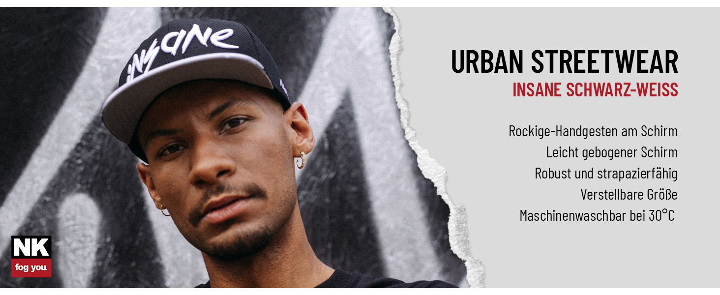 Кепка Snapback Nebelkind Insane Child чорно-біла, універсальний розмір, регульована, унісекс, якісна бейсболка в стилі streetwear