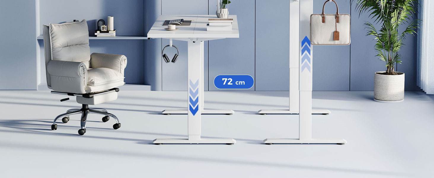 Регульований стіл Agilestic 100x60 см, електричний з пам'яттю, ергономічний, для комп'ютера, білий