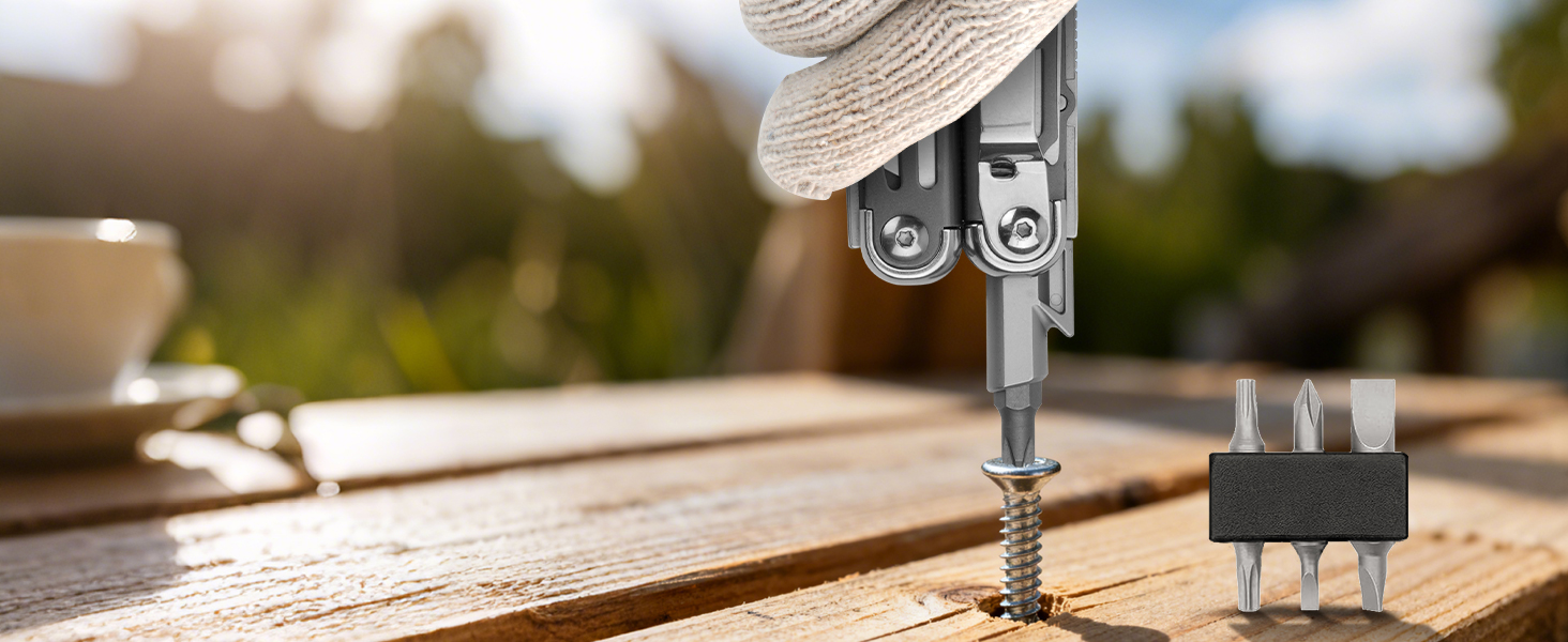 Мультитул BIBURY 19 в 1 з нержавіючої сталі: мультиінструмент з плоскогубцями, ножем, ножицями, викрутками. Ідеальний подарунок для чоловіків для відпочинку на природі, кемпінгу та ремонту.