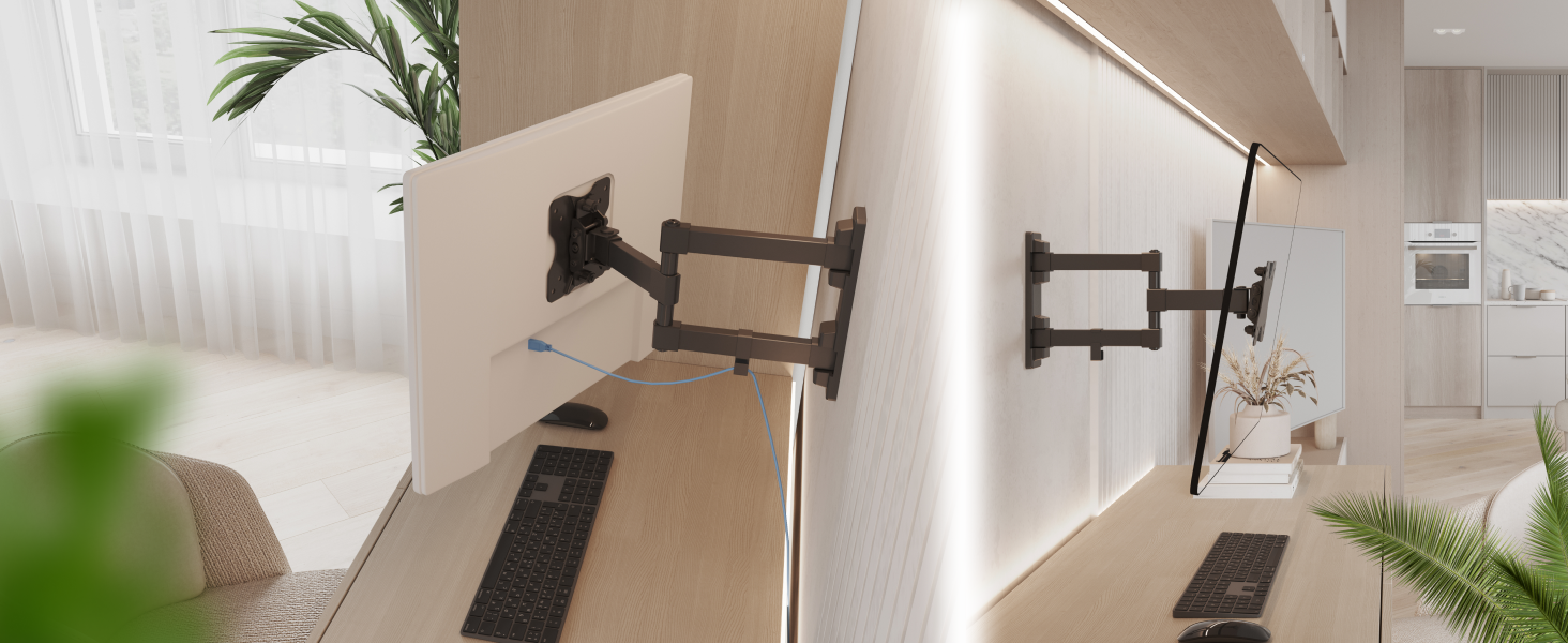 Настінне кріплення для монітора/телевізора RICOO S3911 13-34 дюйми, поворотне, VESA 75x75/100x100