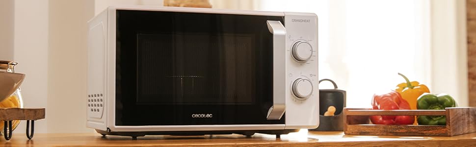 Мікрохвильова піч ProClean 3010, 20 літрів, покриття Ready2Clean, 700 Вт, 6 режимів, таймер 30 хв, режим розморожування, білий колір (20L, гриль, GrandHeat)