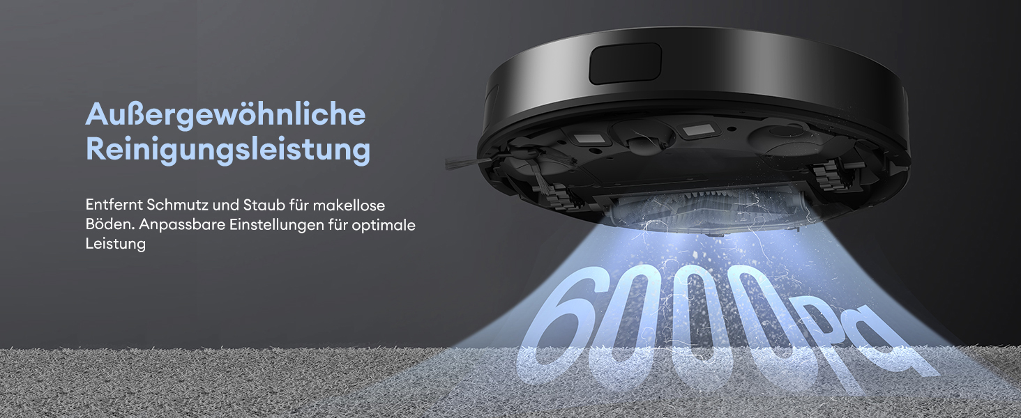 Робот-пилосос Ultenic з функцією миття 6000Pa, LiDAR-навігація, 3-в-1, 150 хв роботи, керування через додаток, для шерсті тварин, килимів та твердих підлог