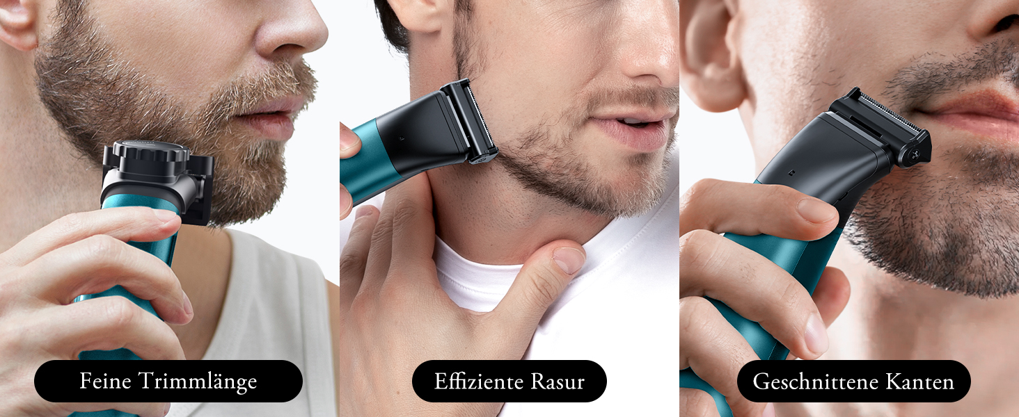 Триммер для тіла Kensen 2-в-1 для чоловіків: для особистої гігієни, тіла, обличчя. З насадкою, для сухого та вологого гоління, USB-C, зелений