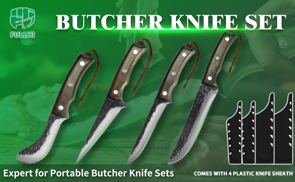 Набір кухонних ножів FULLHI з дерев'яною ручкою (11 предметів)