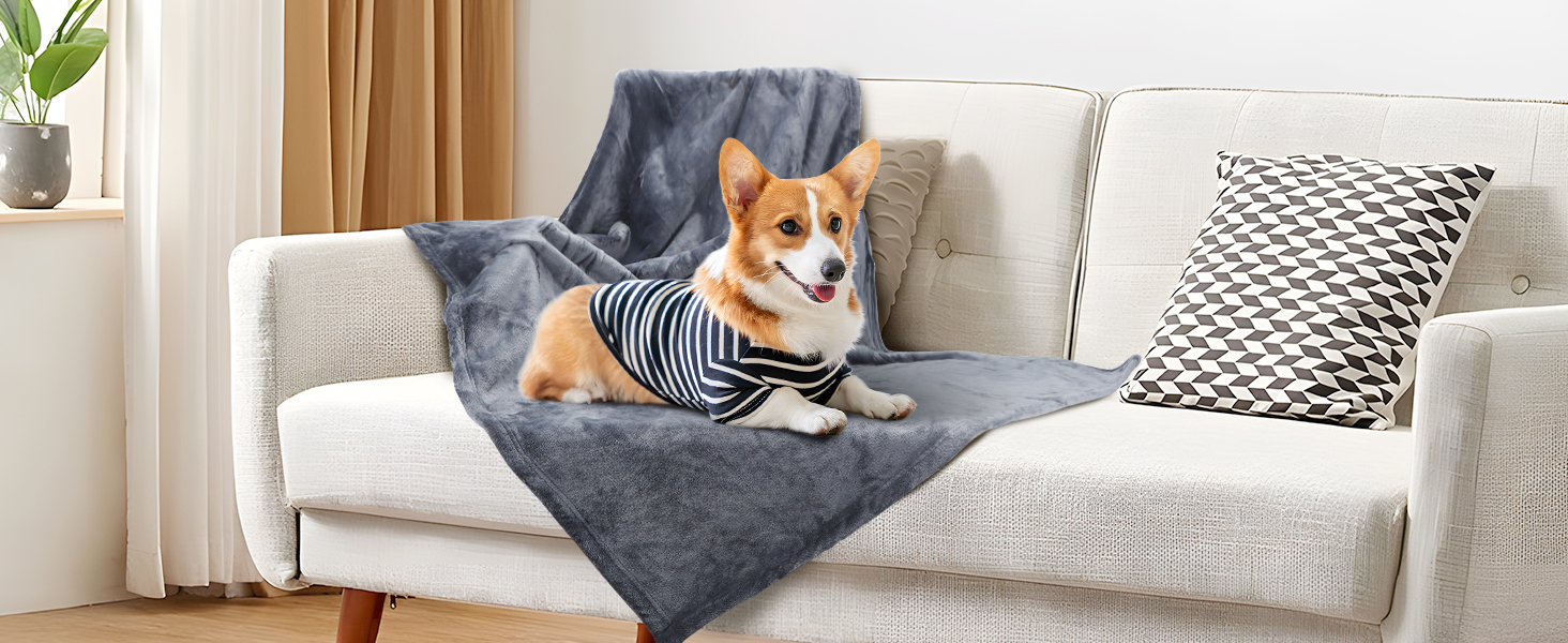 Водонепроникний коврик для собак Nobleza, XXL (203 x 152 см), м'який та пухнастий, для дому та вулиці, підходить для котів, можна прати в пральній машині, двосторонній чохол для дивану, сірий