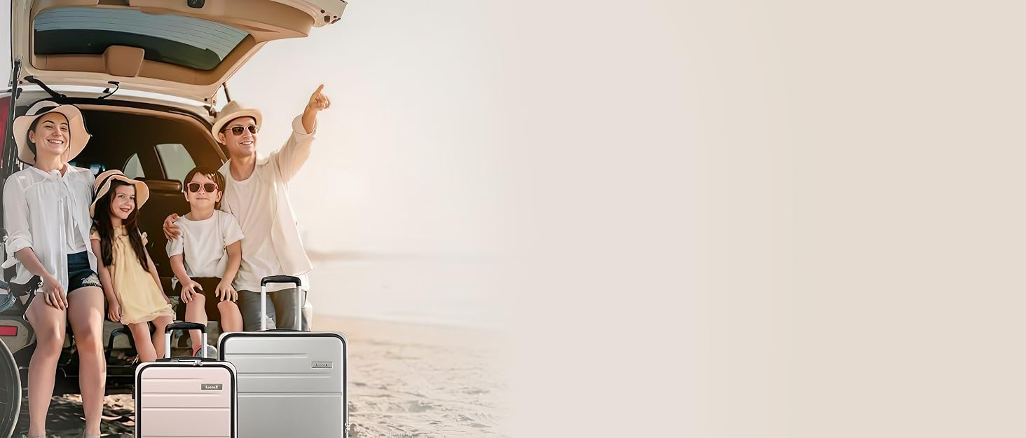 Чемодан-валіза LUGGEX на ручках з відділенням для ноутбука – розширюваний жорсткий валіза з полікарбонату з TSA-замком (Чорний, 56×38×24 см)