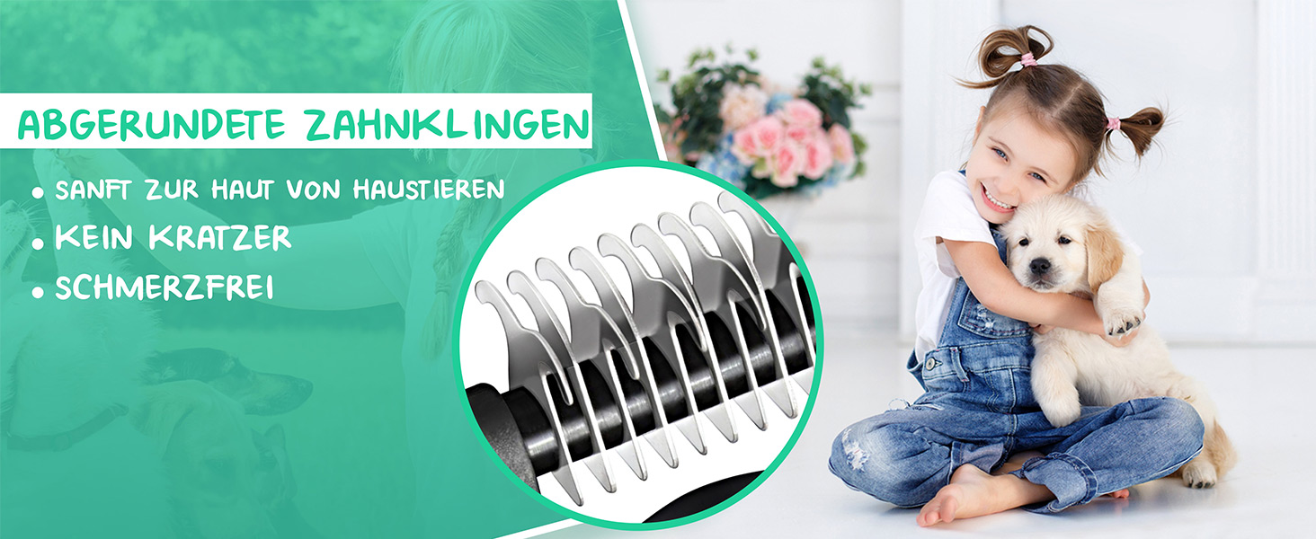 Професійна щітка Candure для собак та котів з довгим волоссям, гребінець для грумінгу, 17+9 зубців, видаляє ковтуни та шерсть (блакитний, зелений)