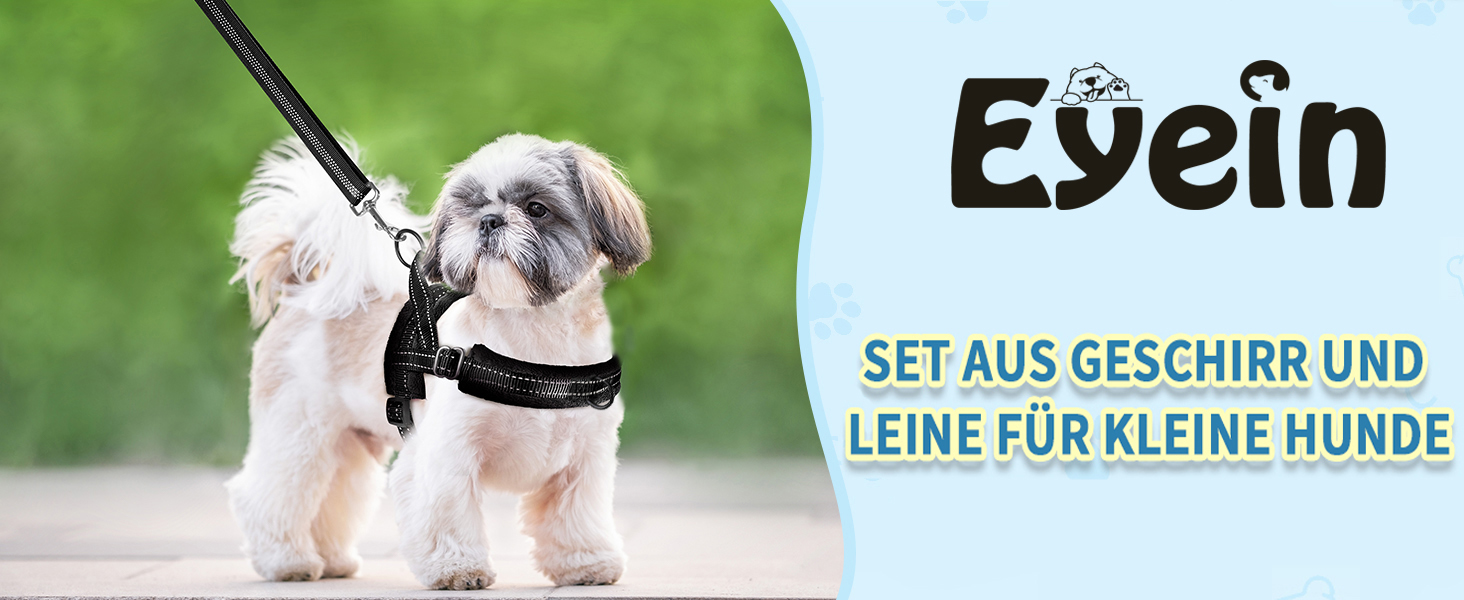 Шлейка для собак середнього та малого розміру з повідком, м'яка, не тягне, чорна, розмір S