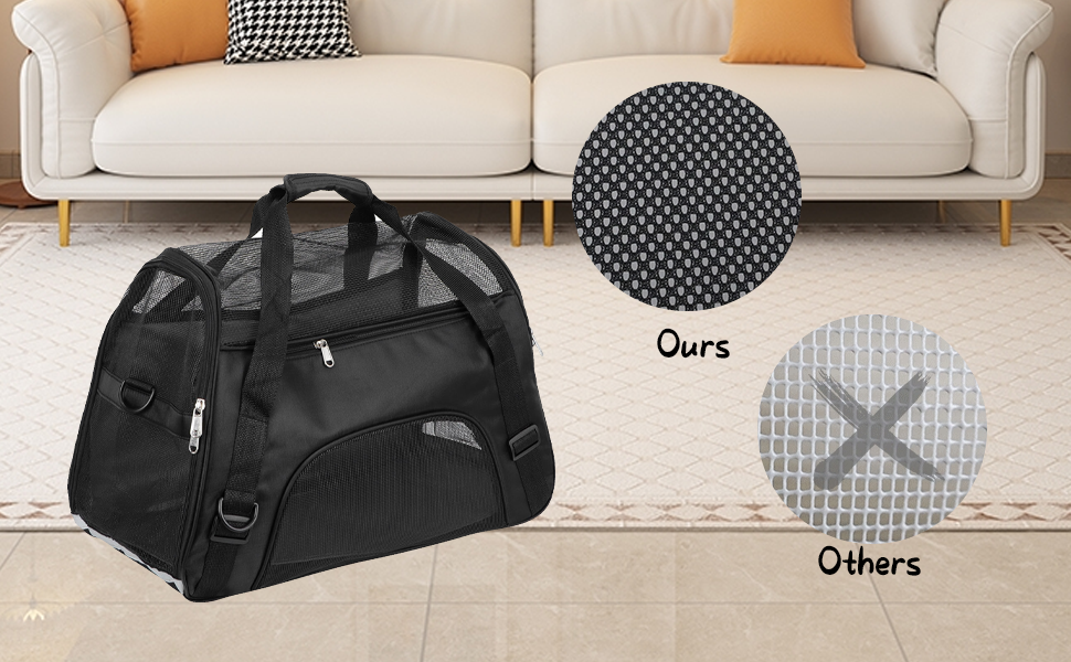 Транспортна сумка для собак і котів, складна переноска для тварин, чорна (L)