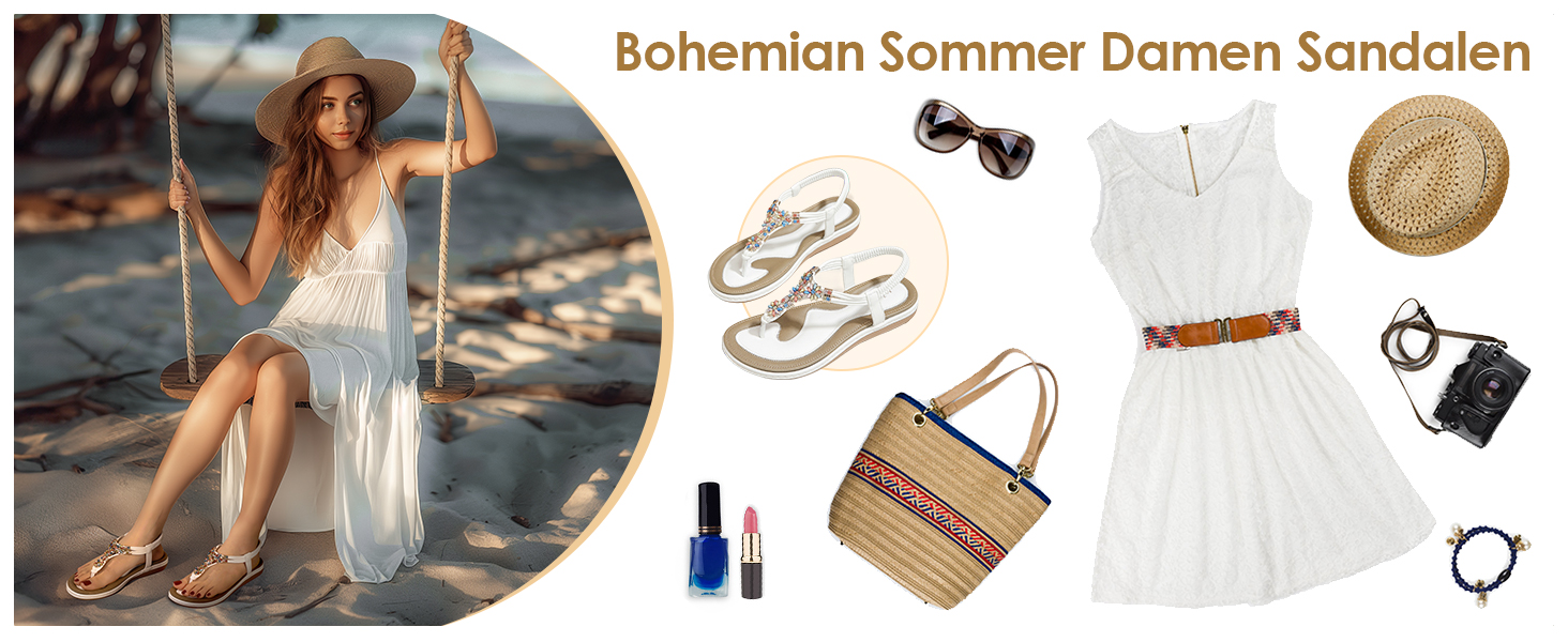 Босоніжки жіночі літні шльопанці Bohemian Strass, розмір 36-42 (40 EU), білі