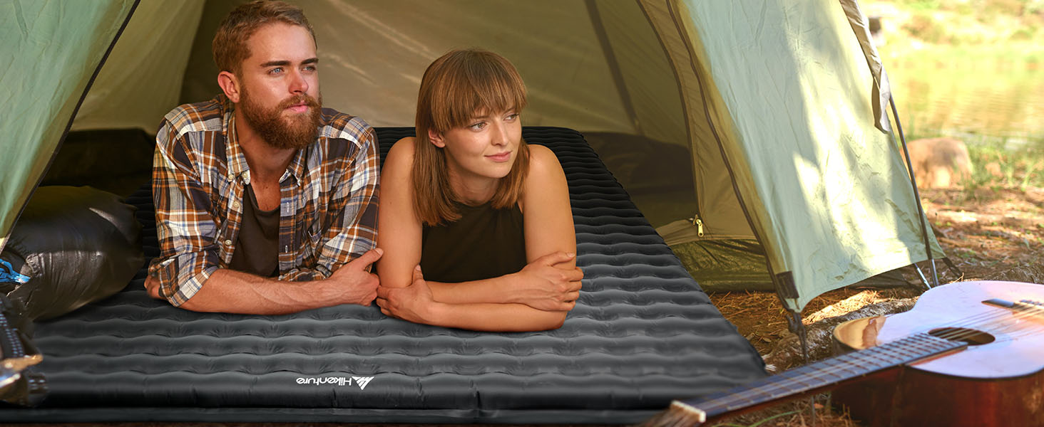 Каремат туристичний HIKENTURE 6.2 R-Wert для 2 осіб, 8 см, надувний, 140x200 см, для 4 сезонів, для кемпінгу, трекінгу, намету, пляжу