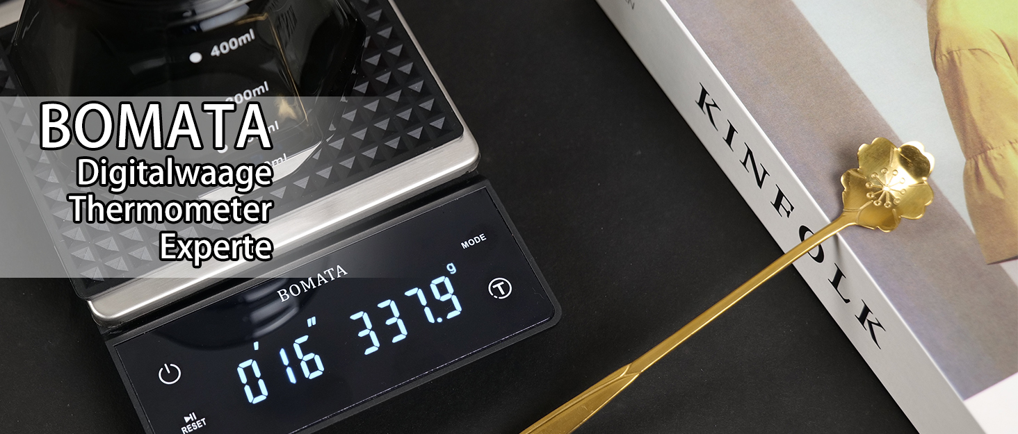 Кухонні ваги BOMATA 0.1г/5кг з USB-зарядкою, високоточною вимірювальною платформою з нержавіючої сталі та функцією відсотків
