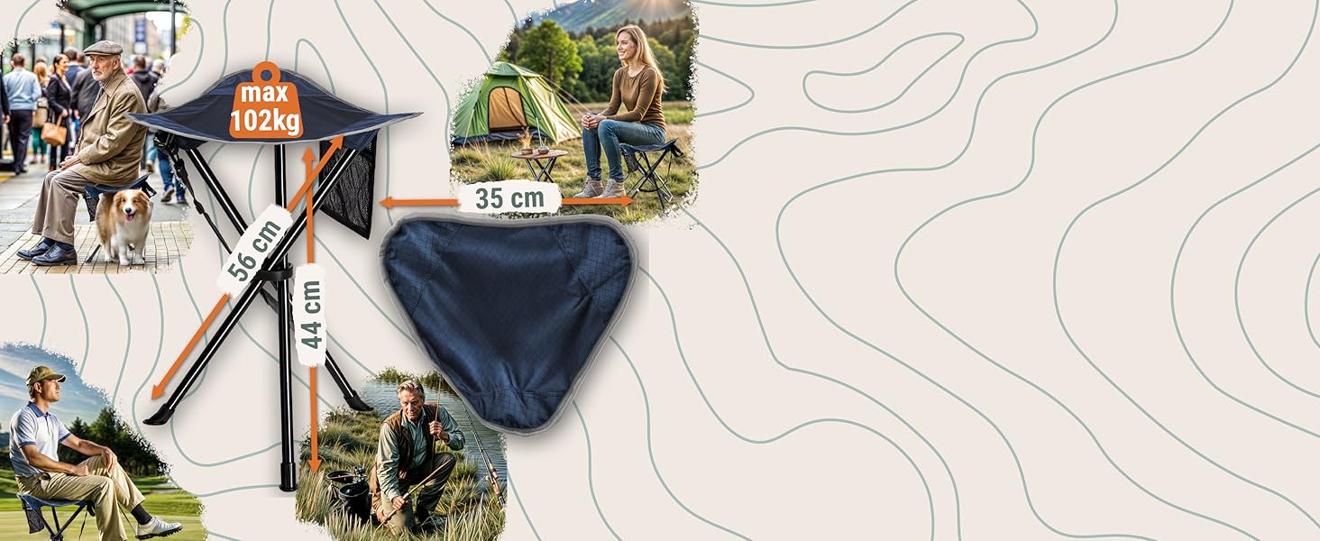 Зручний складаний стільчик для кемпінгу та риболовлі (1 шт.)