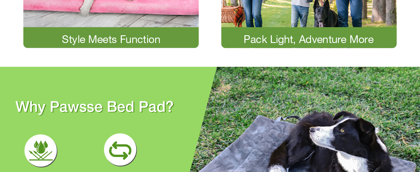 Водонепроникний килимок для собак Pawsse 80 x 60 см - зручний для подорожей, авто та кемпінгу