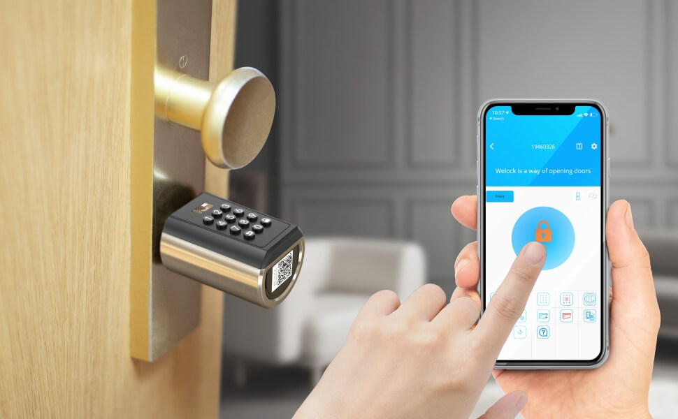 Електронний циліндр WELOCK PBL41 для дверей з Bluetooth, кодовий замок IP65, для дверей 50-100 мм