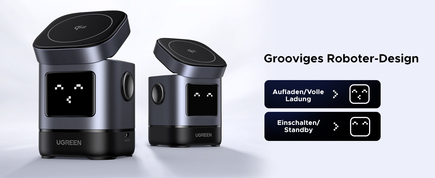 Зарядний станція UGREEN UNO 2-в-1 з сертифікацією Qi2, 15W, сумісна з MagSafe для iPhone 17/16/15/14/13, AirPods 2/3, регульований підставка для зарядки