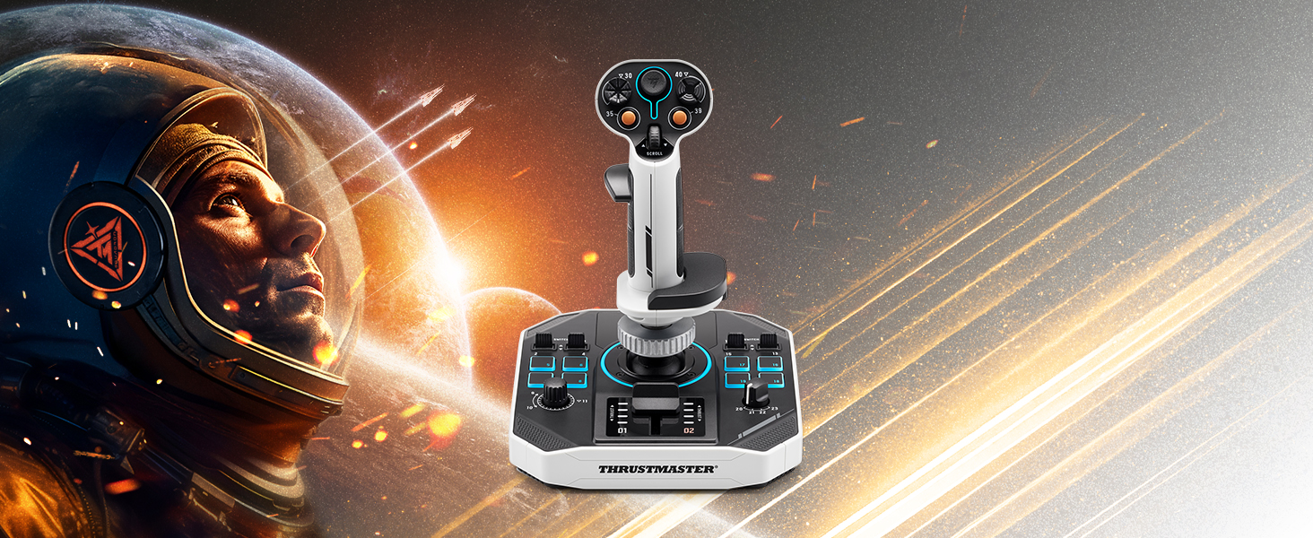 Thrustmaster Sol-R 1 Flightstick: Професійний геймпад для космічних симуляторів PC – H.E.A.R.T. магнітні сенсори, 16-bit, ергономічний дизайн, ідеально для Star Citizen & Elite Dangerous