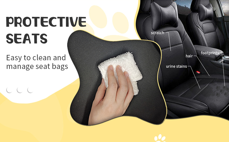 Автомобільний лежак для собак та котів, Oxford, 40x32x24 см, з принтом лапки