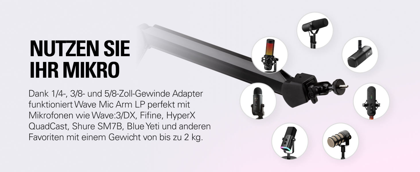 Elgato Wave: Кріплення для мікрофона з кабелями - для стрімінгу, подкастів, геймінгу та офісу