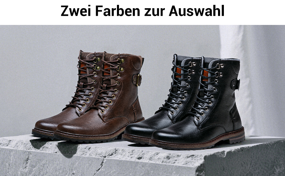 Чоловічі черевики Vostey: зимові мотоциклетні черевики з натуральної шкіри, чорні, 43 EU, модель 8147