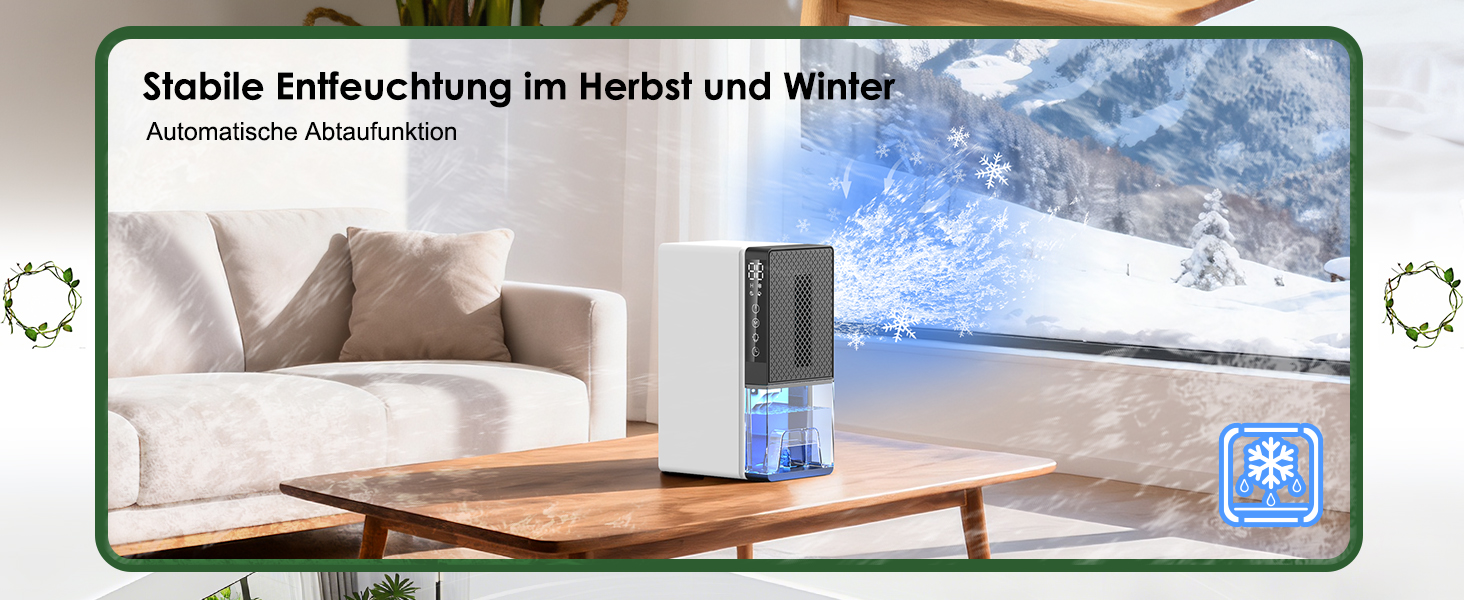 Електричний осушувач повітря 2700 мл з автоматичним вимкненням, таймером, нічним режимом та 7-кольоровим нічним світлом, портативний для дому, ванної кімнати, підвалу (600 мл/24 год)