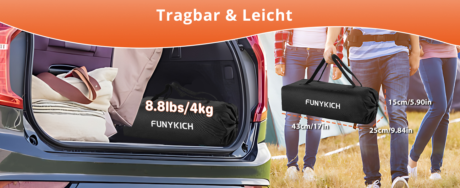 Складаний туристичний стіл FUNYKICH 82x40 см з регулюванням висоти (44/70 см), з сітчастою кишенею, для пікніка, кемпінгу, BBQ, саду