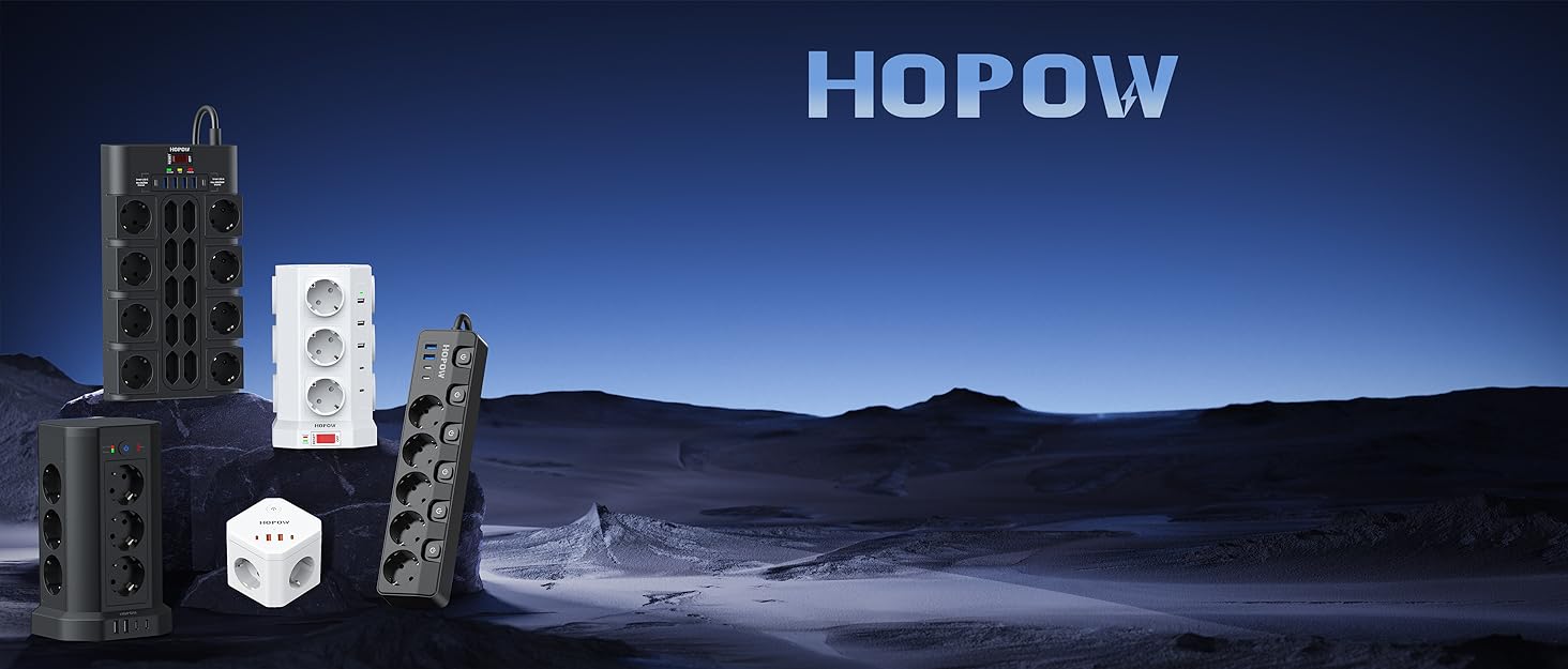 Многофункціональна мережева планка 9-в-1 з індивідуальним керуванням, 5 розеток, 4 USB-порти (3680W, 16A), захист від перенапруги 1050 Дж, настінний монтаж, 2 м кабель живлення - ідеально для дому, офісу та подорожей (білий)