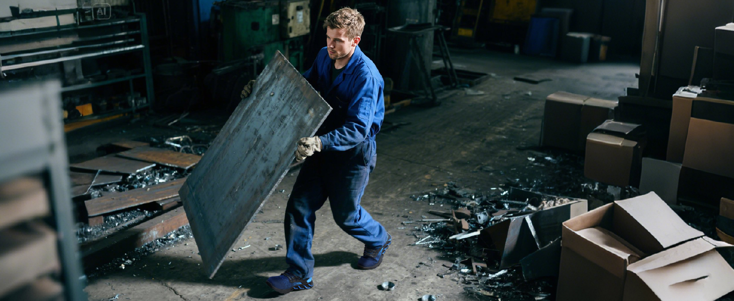 Зручні робочі черевики Suadex з металевим носком для чоловіків та жінок. Дихаючі, розміри 37-48 EU, колір червоний