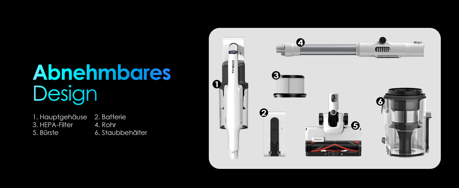 Бездротовий пилосос Tineco PURE ONE A50S Plus: потужний акумуляторний вертикальний пилосос з контейнером 1 л та турбощіткою ZeroTangle для видалення шерсті тварин. Ідеально підходить для твердих підлог.