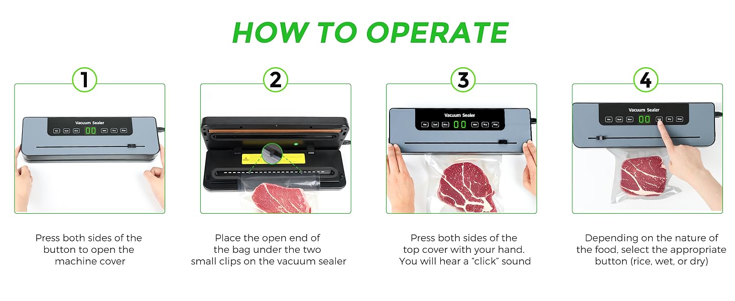 Вакуумний пакувальник Großcat з 50 пакетами, апарат для пакування продуктів харчування з різаком та цифровим таймером для кухні та ресторану