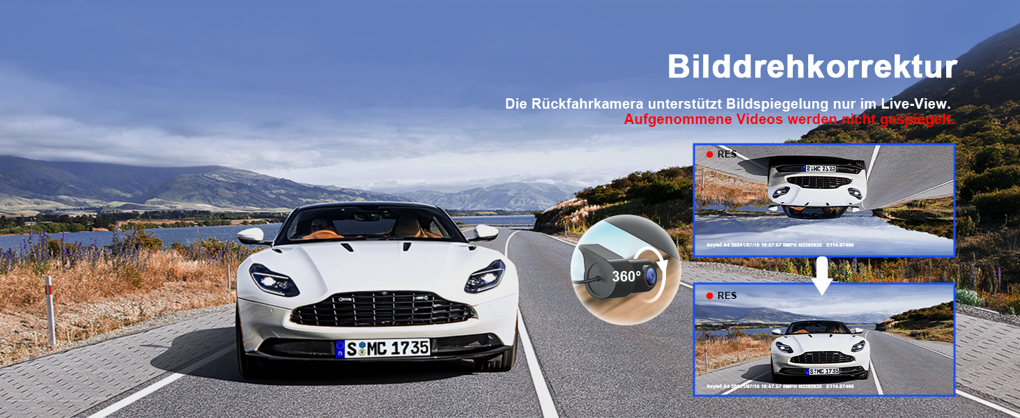 Відеореєстратор Avylet 4K+1080P з двома камерами (передня та задня), Wi-Fi, GPS, IPS дисплеєм, паркувальною функцією, Super Night Vision, WDR, 170° кутом огляду, G-сенсором, підтримка карт пам'яті до 256GB