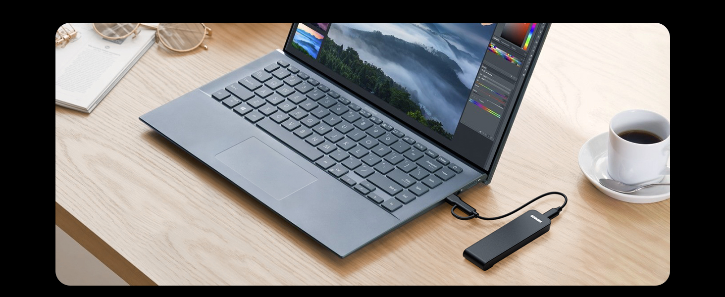Корпус для SSD M.2 NVMe з USB 3.2 Gen 2 (10Gbps), адаптер для підключення SSD, без інструментів, підтримка UASP та Trim