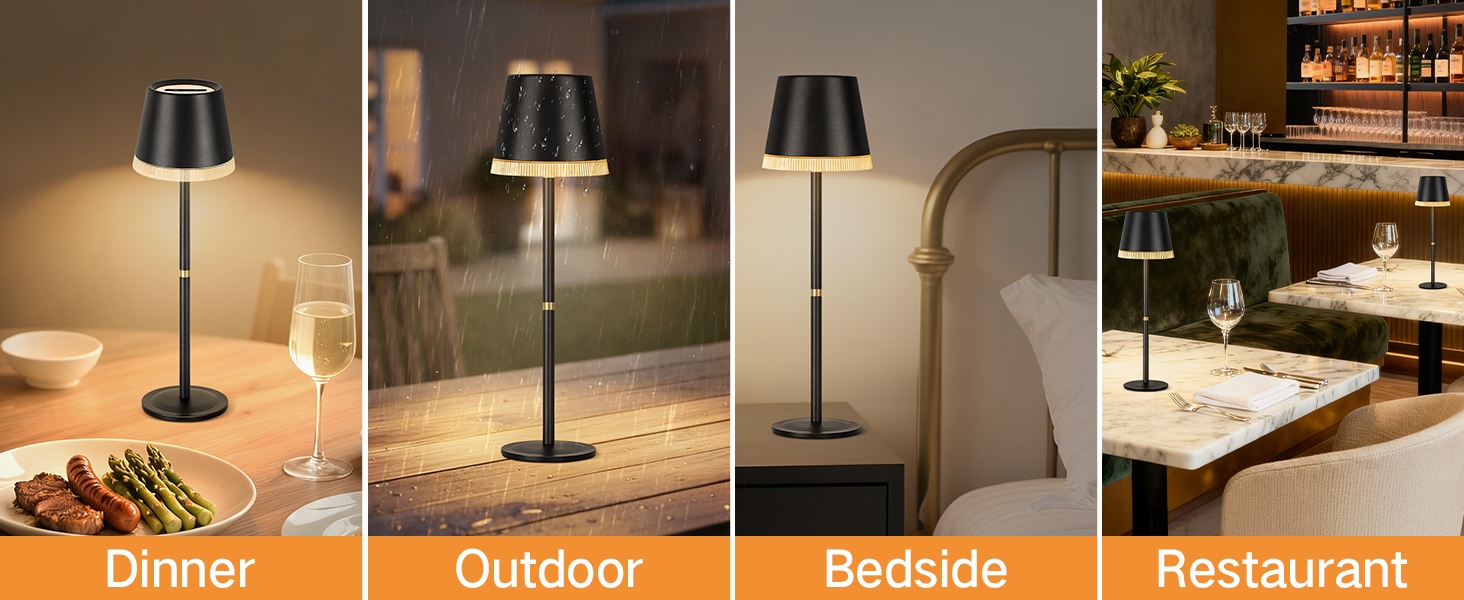 Світлодіодний настільний світильник OUTON з акумулятором, USB-C, 3 режими світла, димування, зелений - 2 шт.