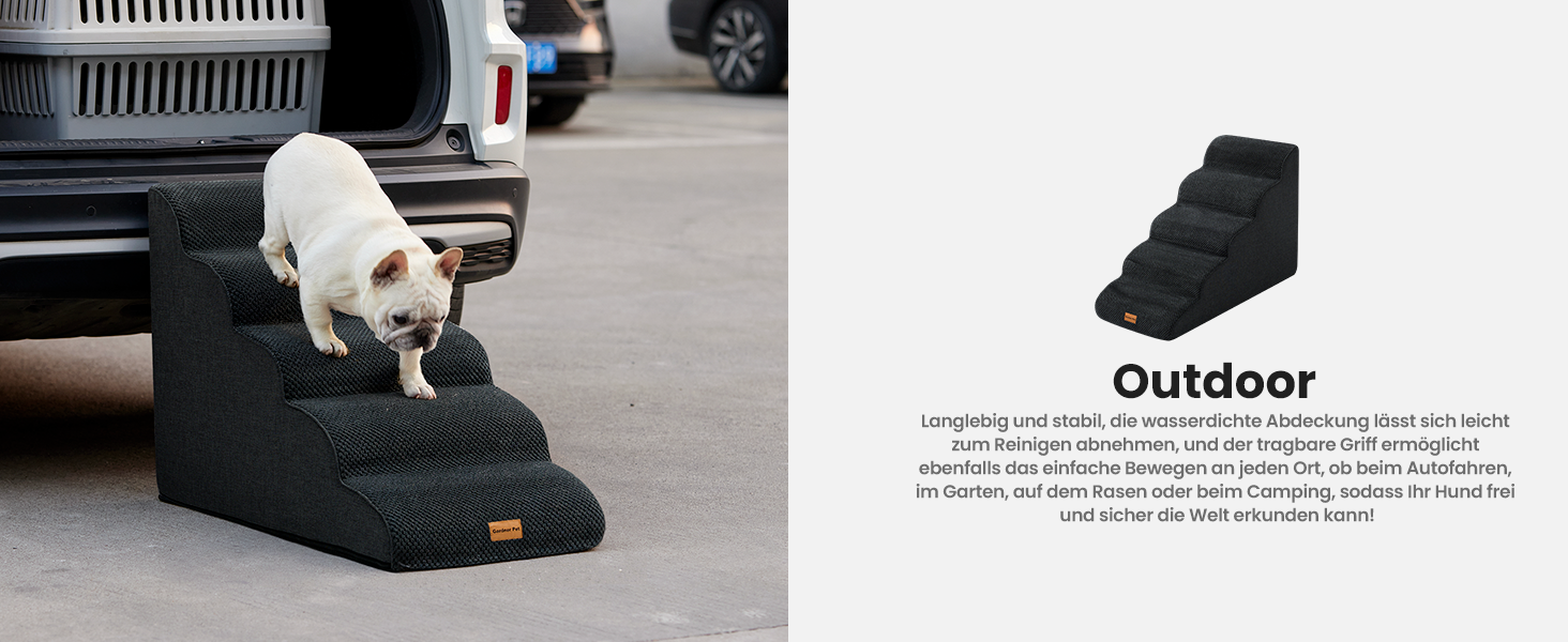 Сходинка для собак Gardner Pet - 3 сходинки, 35/42 см, з водонепроникним покриттям, для ліжка, дивану, крісла